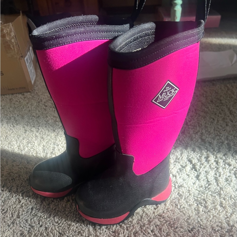 Muck Pink and Black Boots